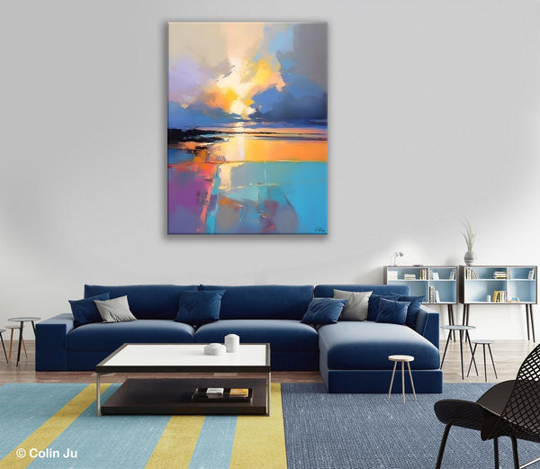 Landscape Canvas Painting, Abstract Landscape Painting, Original Landscape Art, Canvas Painting for Bedroom, Large Wall Art Paintings for Living Room-LargePaintingArt.com