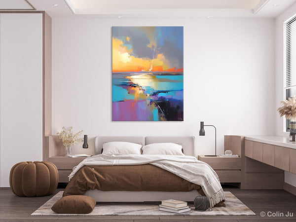 Original Modern Wall Art Painting, Canvas Painting for Living Room, Abstract Landscape Paintings, Oversized Contemporary Abstract Artwork-LargePaintingArt.com