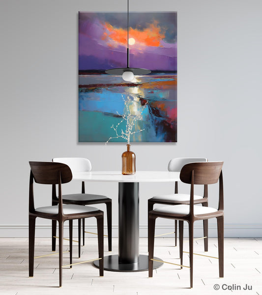 Extra Large Modern Wall Art, Landscape Canvas Paintings for Dining Room, Oil Painting on Canvas, Original Landscape Abstract Painting-LargePaintingArt.com