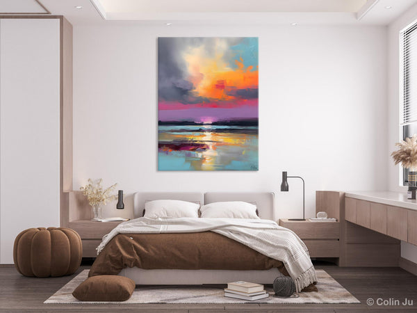 Canvas Painting for Living Room, Abstract Landscape Paintings, Original Modern Wall Art Painting, Oversized Contemporary Abstract Artwork-LargePaintingArt.com