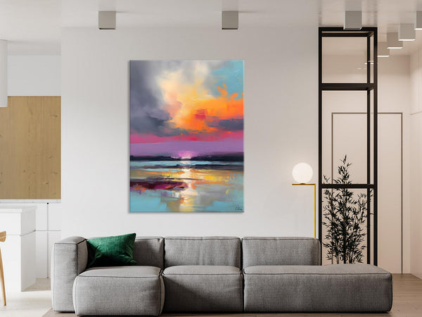 Canvas Painting for Living Room, Abstract Landscape Paintings, Original Modern Wall Art Painting, Oversized Contemporary Abstract Artwork-LargePaintingArt.com