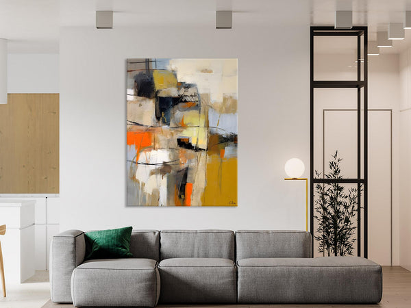 Acrylic Abstract Painting Behind Sofa, Large Painting on Canvas, Living Room Wall Art Paintings, Original Abstract Painting on Canvas-LargePaintingArt.com