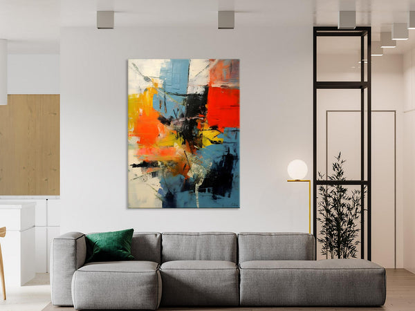 Abstract Paintings for Dining Room, Modern Paintings Behind Sofa, Buy Paintings Online, Original Palette Knife Canvas Art, Impasto Wall Art-LargePaintingArt.com