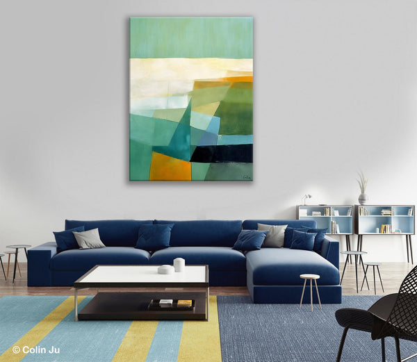 Dining Room Wall Art Ideas, Abstract Modern Painting, Acrylic Canvas Paintings, Original Geometric Canvas Art, Contemporary Art Painting-LargePaintingArt.com