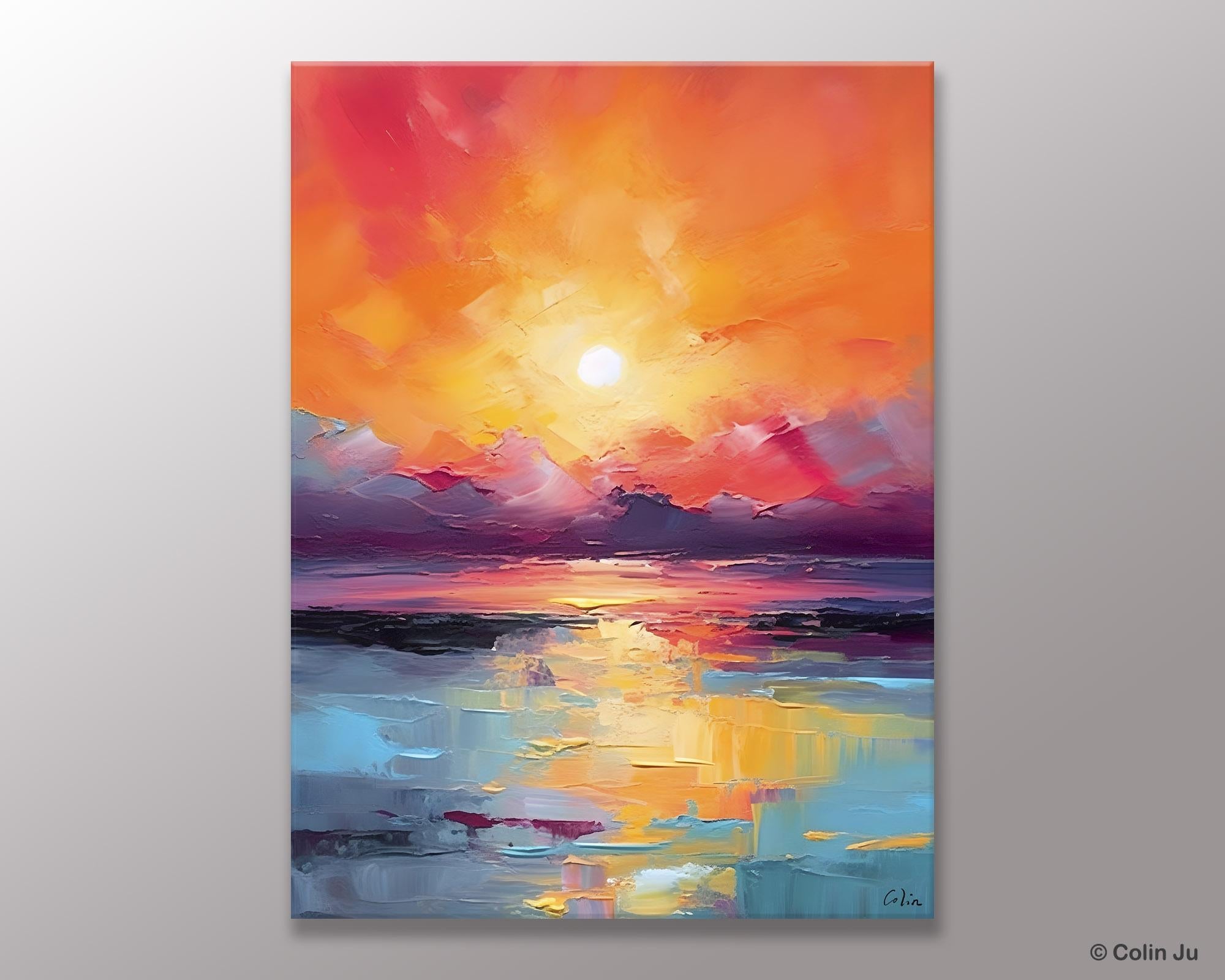 Abstract Landscape Painting, Canvas Painting for Dining Room, Landscape Canvas Painting, Original Landscape Art, Large Wall Art Paintings for Living Room-LargePaintingArt.com