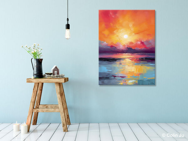 Abstract Landscape Painting, Canvas Painting for Dining Room, Landscape Canvas Painting, Original Landscape Art, Large Wall Art Paintings for Living Room-LargePaintingArt.com