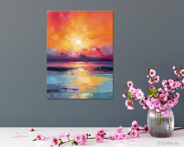 Abstract Landscape Painting, Canvas Painting for Dining Room, Landscape Canvas Painting, Original Landscape Art, Large Wall Art Paintings for Living Room-LargePaintingArt.com