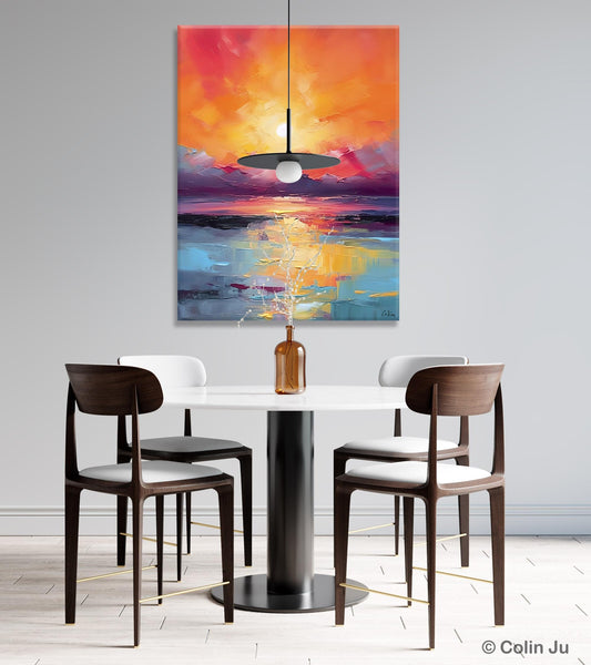 Abstract Landscape Painting, Canvas Painting for Dining Room, Landscape Canvas Painting, Original Landscape Art, Large Wall Art Paintings for Living Room-LargePaintingArt.com