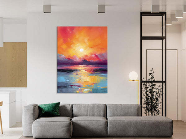 Abstract Landscape Painting, Canvas Painting for Dining Room, Landscape Canvas Painting, Original Landscape Art, Large Wall Art Paintings for Living Room-LargePaintingArt.com