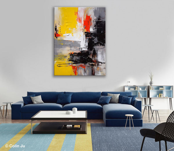 Original Abstract Art, Contemporary Acrylic Painting, Hand Painted Canvas Art, Modern Wall Art Ideas for Dining Room, Large Canvas Paintings-LargePaintingArt.com