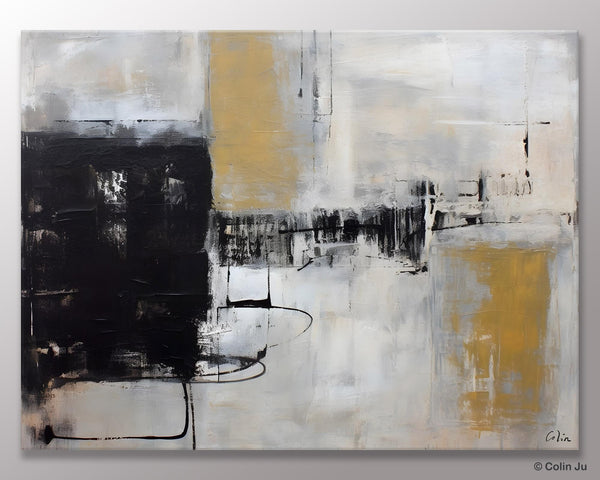 Simple Modern Art, Contemporary Acrylic Paintings, Oversized Paintings on Canvas, Large Original Abstract Wall Art, Large Canvas Paintings for Bedroom-LargePaintingArt.com
