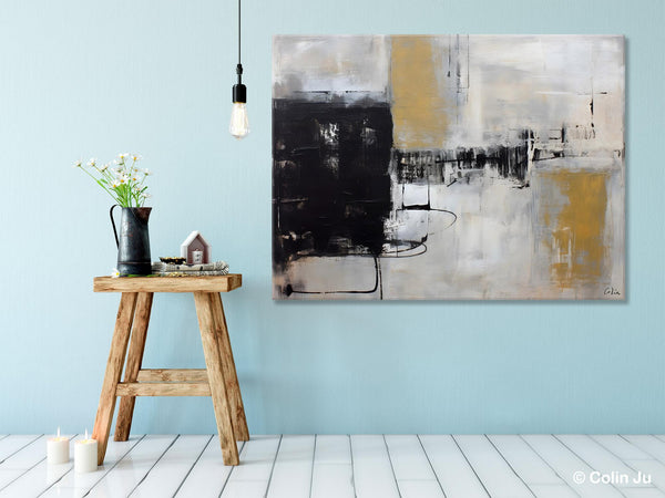 Simple Modern Art, Contemporary Acrylic Paintings, Oversized Paintings on Canvas, Large Original Abstract Wall Art, Large Canvas Paintings for Bedroom-LargePaintingArt.com