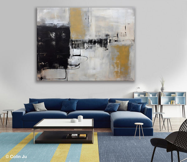 Simple Modern Art, Contemporary Acrylic Paintings, Oversized Paintings on Canvas, Large Original Abstract Wall Art, Large Canvas Paintings for Bedroom-LargePaintingArt.com