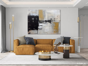 Simple Modern Art, Contemporary Acrylic Paintings, Oversized Paintings on Canvas, Large Original Abstract Wall Art, Large Canvas Paintings for Bedroom-LargePaintingArt.com