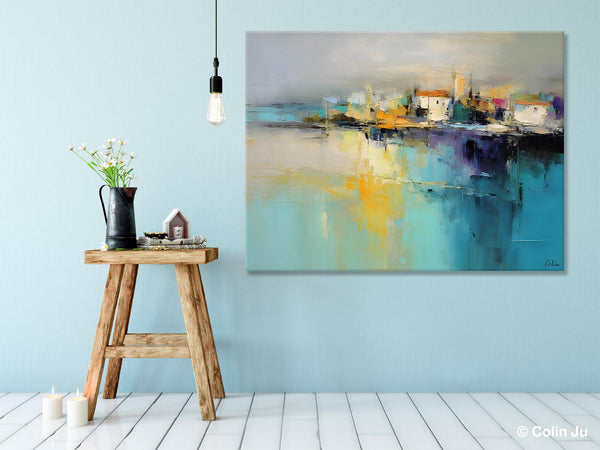 Extra Large Paintings for Bedroom, Abstract Landscape Painting, Landscape Wall Art Paintings, Original Modern Abstract Art-LargePaintingArt.com