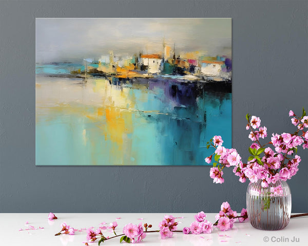 Extra Large Paintings for Bedroom, Abstract Landscape Painting, Landscape Wall Art Paintings, Original Modern Abstract Art-LargePaintingArt.com
