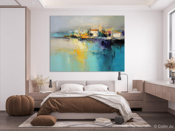 Extra Large Paintings for Bedroom, Abstract Landscape Painting, Landscape Wall Art Paintings, Original Modern Abstract Art-LargePaintingArt.com