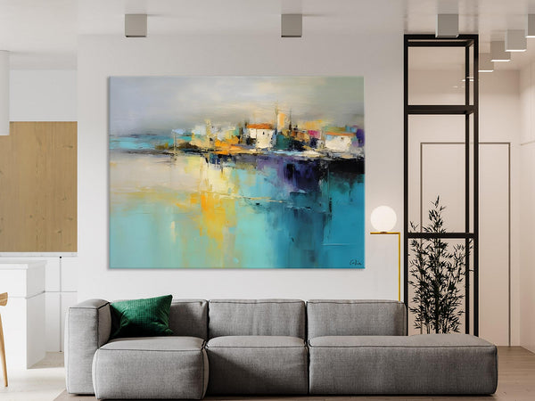 Extra Large Paintings for Bedroom, Abstract Landscape Painting, Landscape Wall Art Paintings, Original Modern Abstract Art-LargePaintingArt.com