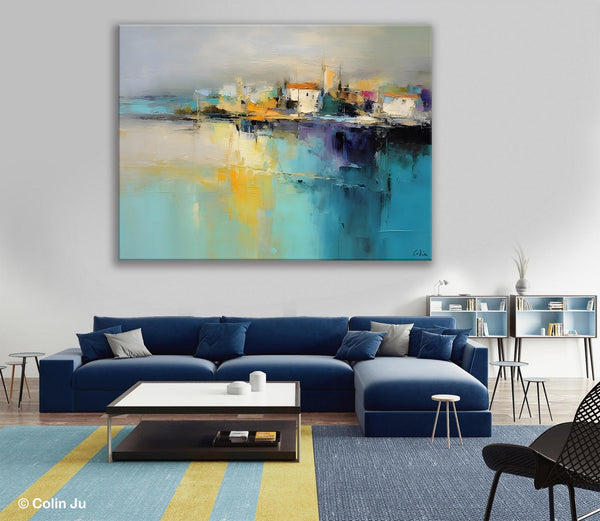 Extra Large Paintings for Bedroom, Abstract Landscape Painting, Landscape Wall Art Paintings, Original Modern Abstract Art-LargePaintingArt.com