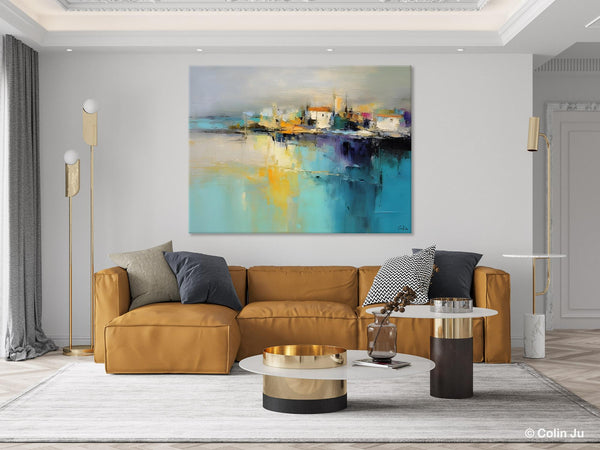 Extra Large Paintings for Bedroom, Abstract Landscape Painting, Landscape Wall Art Paintings, Original Modern Abstract Art-LargePaintingArt.com