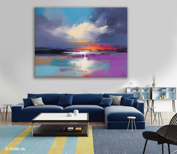Living Room Abstract Paintings, Large Landscape Canvas Paintings, Buy Art Online, Original Landscape Abstract Painting, Simple Wall Art Ideas-LargePaintingArt.com