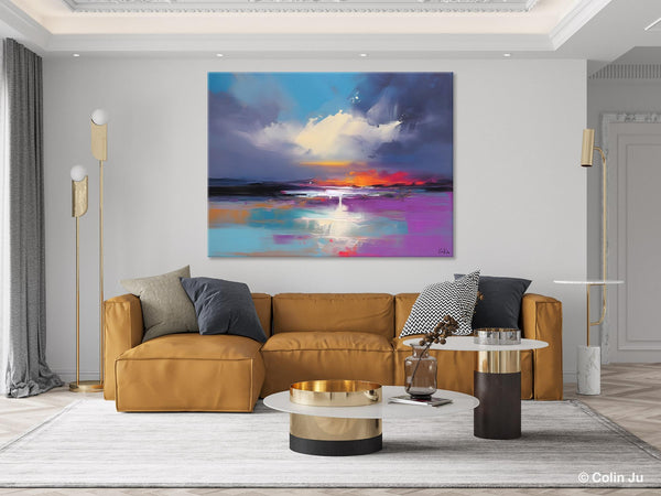Living Room Abstract Paintings, Large Landscape Canvas Paintings, Buy Art Online, Original Landscape Abstract Painting, Simple Wall Art Ideas-LargePaintingArt.com