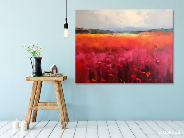 Landscape Paintings for Living Room, Landscape Canvas Paintings, Abstract Landscape Paintings, Original Modern Wall Art, Hand Painted Canvas Art-LargePaintingArt.com