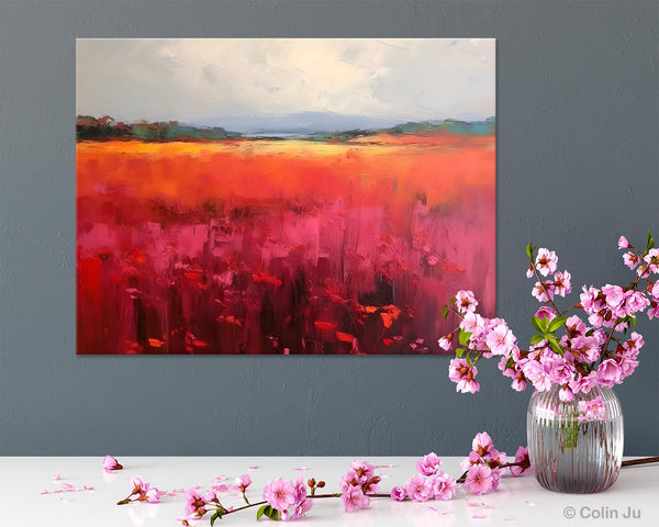 Landscape Paintings for Living Room, Landscape Canvas Paintings, Abstract Landscape Paintings, Original Modern Wall Art, Hand Painted Canvas Art-LargePaintingArt.com