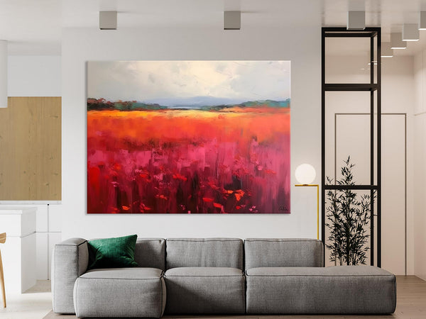 Landscape Paintings for Living Room, Landscape Canvas Paintings, Abstract Landscape Paintings, Original Modern Wall Art, Hand Painted Canvas Art-LargePaintingArt.com