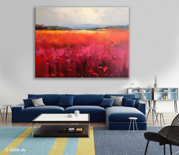 Landscape Paintings for Living Room, Landscape Canvas Paintings, Abstract Landscape Paintings, Original Modern Wall Art, Hand Painted Canvas Art-LargePaintingArt.com