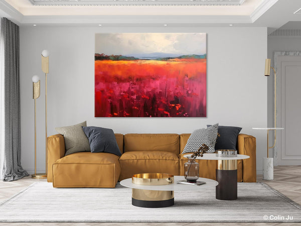 Landscape Paintings for Living Room, Landscape Canvas Paintings, Abstract Landscape Paintings, Original Modern Wall Art, Hand Painted Canvas Art-LargePaintingArt.com