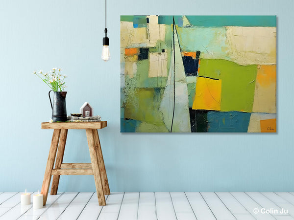 Bedroom Abstract Paintings, Original Abstract Art for Dining Room, Palette Knife Paintings, Large Acrylic Painting on Canvas, Hand Painted Canvas Art-LargePaintingArt.com