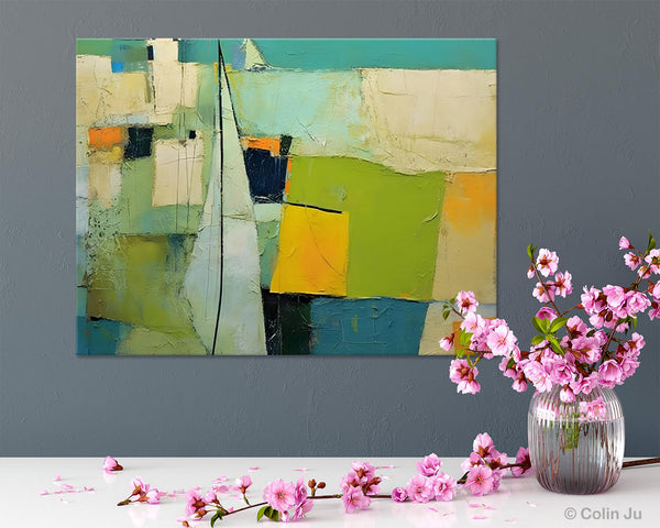 Bedroom Abstract Paintings, Original Abstract Art for Dining Room, Palette Knife Paintings, Large Acrylic Painting on Canvas, Hand Painted Canvas Art-LargePaintingArt.com