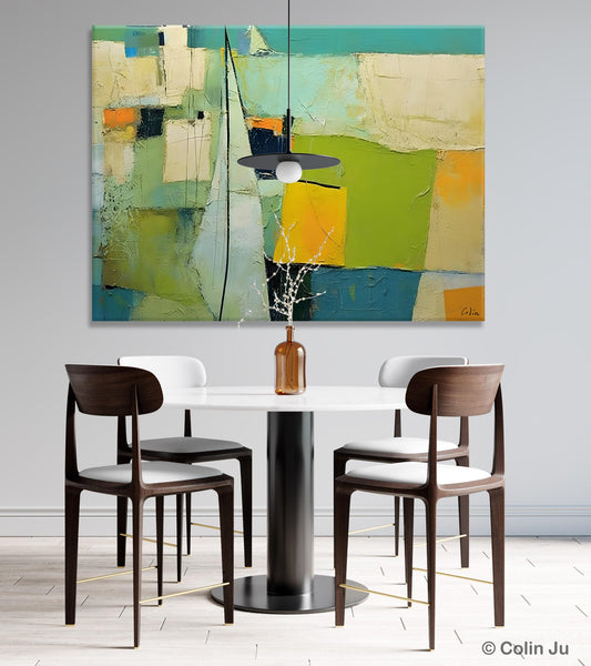 Bedroom Abstract Paintings, Original Abstract Art for Dining Room, Palette Knife Paintings, Large Acrylic Painting on Canvas, Hand Painted Canvas Art-LargePaintingArt.com