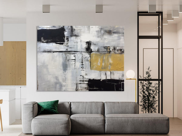 Black Abstract Acrylic Paintings, Large Paintings for Bedroom, Simple Modern Art, Original Canvas Paintings, Contemporary Canvas Paintings-LargePaintingArt.com