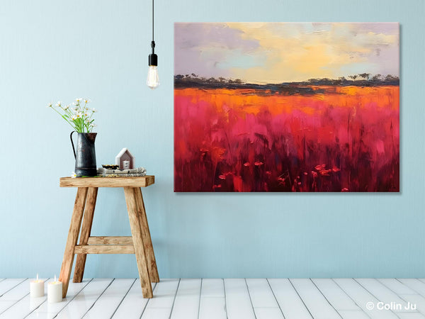 Oversized Modern Wall Art Paintings, Original Landscape Paintings, Modern Acrylic Artwork on Canvas, Large Abstract Painting for Living Room-LargePaintingArt.com