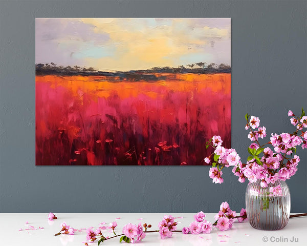 Oversized Modern Wall Art Paintings, Original Landscape Paintings, Modern Acrylic Artwork on Canvas, Large Abstract Painting for Living Room-LargePaintingArt.com