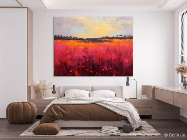 Oversized Modern Wall Art Paintings, Original Landscape Paintings, Modern Acrylic Artwork on Canvas, Large Abstract Painting for Living Room-LargePaintingArt.com