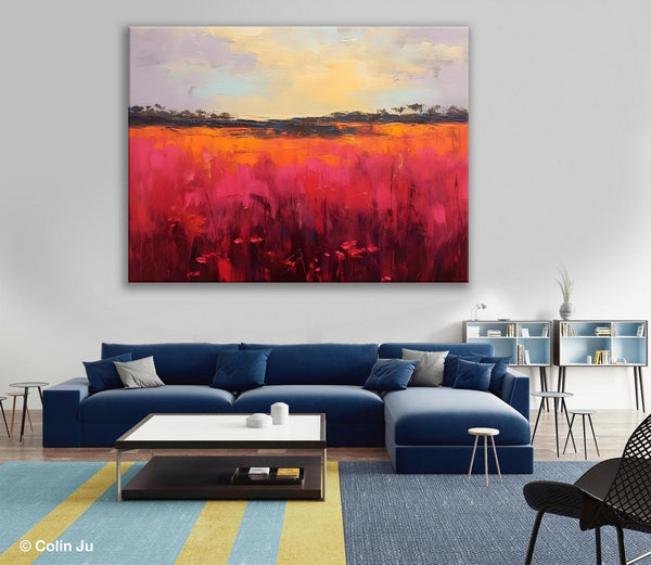 Oversized Modern Wall Art Paintings, Original Landscape Paintings, Modern Acrylic Artwork on Canvas, Large Abstract Painting for Living Room-LargePaintingArt.com