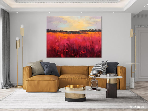 Oversized Modern Wall Art Paintings, Original Landscape Paintings, Modern Acrylic Artwork on Canvas, Large Abstract Painting for Living Room-LargePaintingArt.com