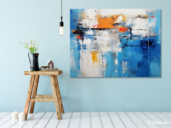 Abstract Paintings Behind Sofa, Acrylic Paintings for Bedroom, Hand Painted Canvas Art, Original Canvas Wall Art, Buy Paintings Online-LargePaintingArt.com