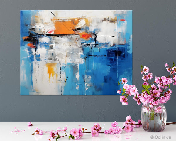 Abstract Paintings Behind Sofa, Acrylic Paintings for Bedroom, Hand Painted Canvas Art, Original Canvas Wall Art, Buy Paintings Online-LargePaintingArt.com
