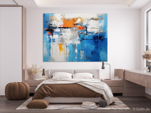 Abstract Paintings Behind Sofa, Acrylic Paintings for Bedroom, Hand Painted Canvas Art, Original Canvas Wall Art, Buy Paintings Online-LargePaintingArt.com