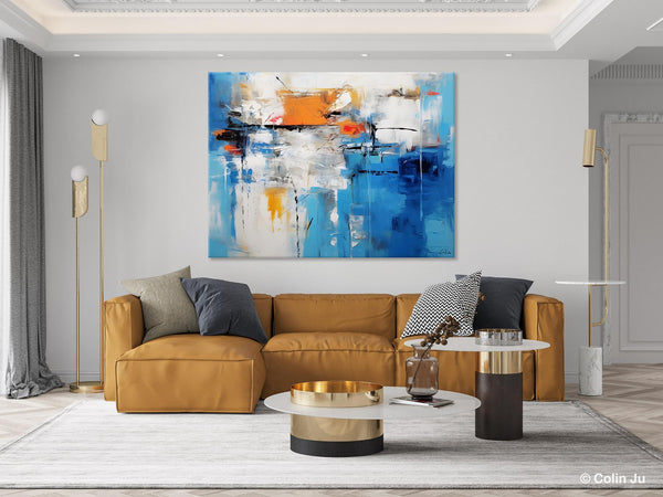 Abstract Paintings Behind Sofa, Acrylic Paintings for Bedroom, Hand Painted Canvas Art, Original Canvas Wall Art, Buy Paintings Online-LargePaintingArt.com