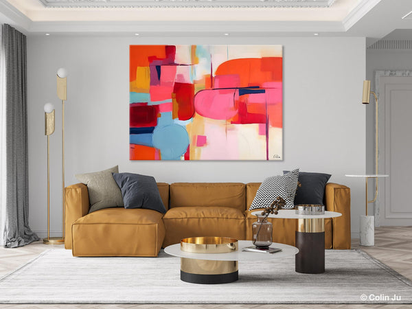 Acrylic Paintings Behind Sofa, Abstract Paintings for Bedroom, Original Hand Painted Canvas Art, Contemporary Canvas Wall Art, Buy Paintings Online-LargePaintingArt.com