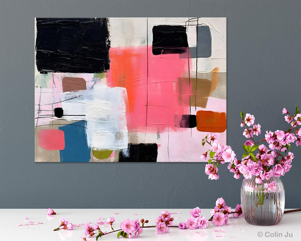 Contemporary Abstract Art, Bedroom Canvas Art Ideas, Simple Modern Art, Large Original Paintings for Sale, Buy Large Paintings Online-LargePaintingArt.com