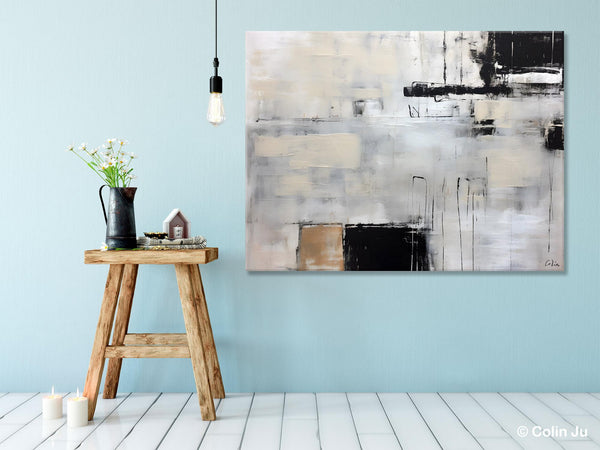 Large Original Abstract Wall Art, Simple Modern Art, Contemporary Acrylic Paintings, Oversized Paintings on Canvas, Large Canvas Paintings for Living Room-LargePaintingArt.com
