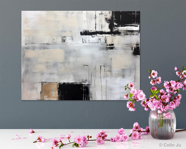 Large Original Abstract Wall Art, Simple Modern Art, Contemporary Acrylic Paintings, Oversized Paintings on Canvas, Large Canvas Paintings for Living Room-LargePaintingArt.com