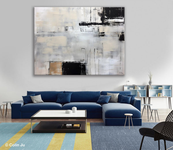 Large Original Abstract Wall Art, Simple Modern Art, Contemporary Acrylic Paintings, Oversized Paintings on Canvas, Large Canvas Paintings for Living Room-LargePaintingArt.com