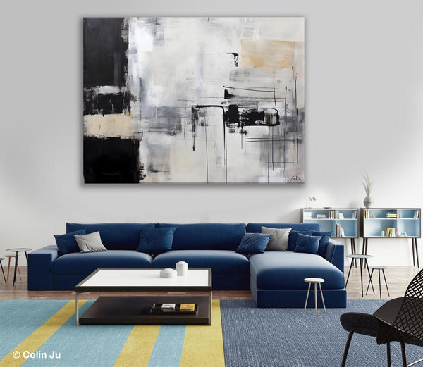 Modern Paintings for Bedroom, Living Room Wall Canvas Painting, Extra Large Abstract Artwork, Original Hand Painted Acrylic Painting-LargePaintingArt.com